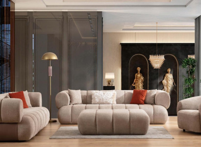 Sofa set 4+3+1 Stool Living room Luxury Sofa Modern Fabric new Complete Modern