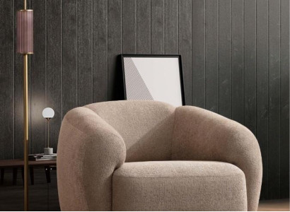 Design Seater Luxury Armchair Relax Textile Beige Armchair Relax Chair Modern Luxury