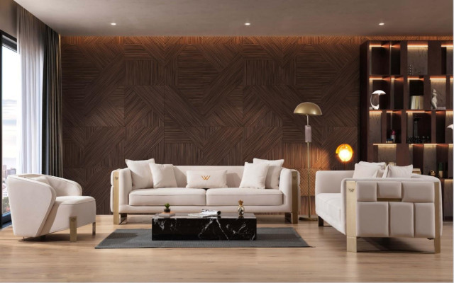 Sofa set 3+3+1 Seater Textile Wood Sofa 3 Seater Modern Armchair Complete Set new new