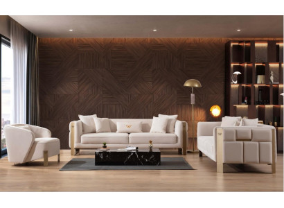 Sofa set 3+3+1 Seater Textile Wood Sofa 3 Seater Modern Armchair Complete Set new new