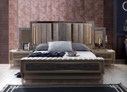 Bedroom Set Bed 2x Bedside tables Wood Furniture 3-piece Modern Design Sets new