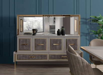 Sideboard Chest of drawers Sideboard Mirror Wood Beige Furniture Design Sideboard