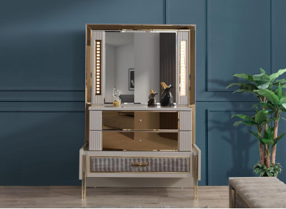 Chest of drawers Mirror Modern Luxury Furniture design Bedroom Sideboard 2pcs