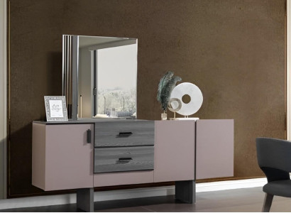 Sideboard with Mirror Wood Luxury Style Modern Furniture Dining room Sideboards 2 pieces.