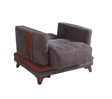 Design Seater Luxury Armchair Relax Textile Gray Armchair Club Modern Luxury