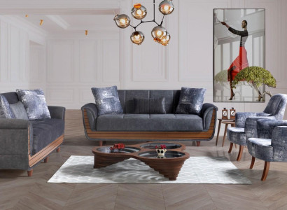 Sofa set 3+2+1+1 Wood Living room Luxury Sofa Modern Fabric Complete Modern