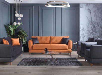 Sofa set 3+2+1+1 Wood Living room Luxury Sofa Modern Fabric Complete