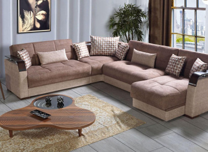 Corner sofa Living landscape Brown L-shape Sofa Living room Corner sofas Luxury Corner suite