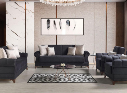 Sofa set 3+2+1+1 Seater Textile Modern Complete 2x Armchair Sofa 3 Seater Luxury