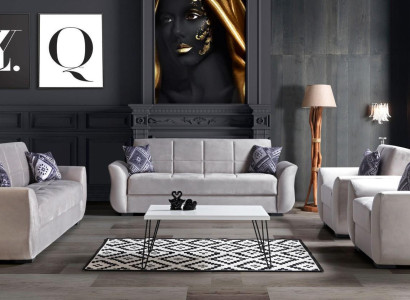 Sofa set 3+2+1+1 Bed function Set Complete Textile Sofa Armchair Sofa bed