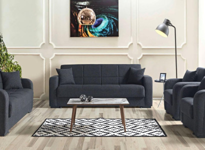 Sofa set 3+2+1+1 Seater Textile Modern Complete 2x Armchair Sofa 3 Seater Luxury 1
