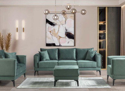 Luxury sofa set Complete Couch Sofa Suite Living room 3+2+1 Stool