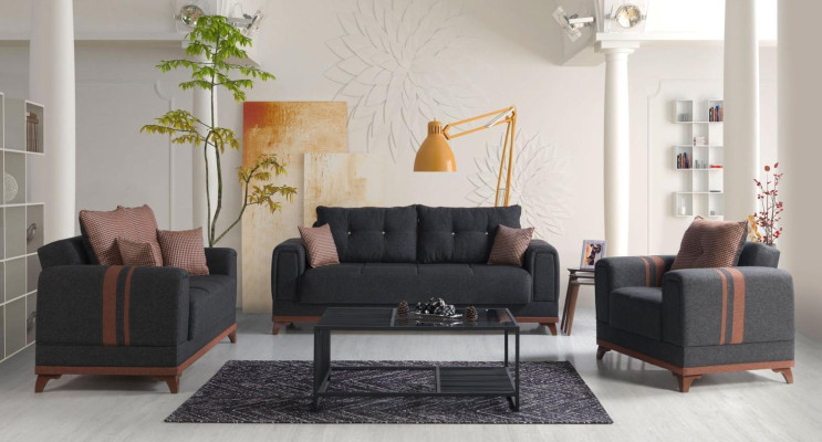 Gray Sofa set 3+2+1 Seater Sofa Complete Set Relax Armchair 3pcs.