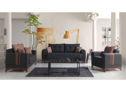 Gray Sofa set 3+2+1 Seater Sofa Complete Set Relax Armchair 3pcs.