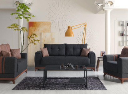 Gray Sofa set 3+2+1 Seater Sofa Complete Set Relax Armchair 3pcs.