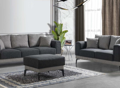 Sofa set 3+2 Stool Wood Living room Luxury Sofa Modern Fabric Complete Sofas