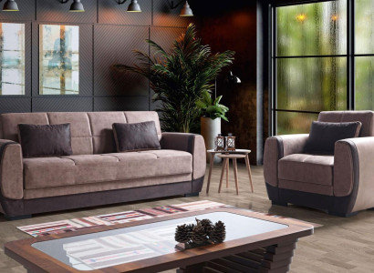 Sofa set 3+1 Seater Textile Wood Sofa 3 Seater Modern Armchair new Complete new Set