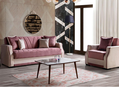 Sofa set 3+1 Seater Textile Wood Sofa 3 Seater Modern Armchair Complete Set new 3