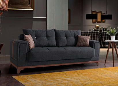 Luxurious Living room Sofa 3 Seater Relax Sofa Modern 230 cm Luxury Black