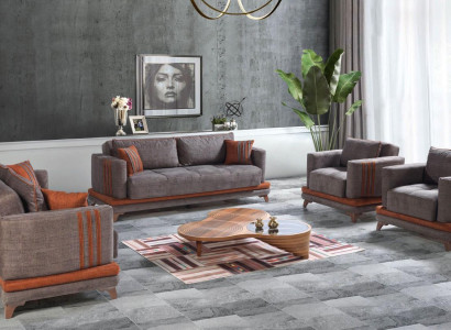 Design Modern Living room Set Sofa set 3+2+1+1 Gray Living room furniture set