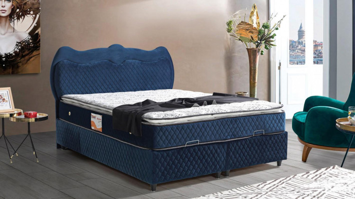 Bed Design Beds Luxury Blue Upholstery Bedroom Furniture Luxury Modern Box Spring