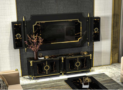 Classic wall unit gothic style wall unit television panel TV-cabinet sideboard