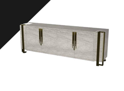 Luxury Sideboard Modern Design Living room Sideboard Beige 230cm Furniture