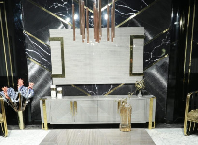 Lowboard Chest of drawers Sideboard TV cabinet wall panel design living walls 2 pieces. set