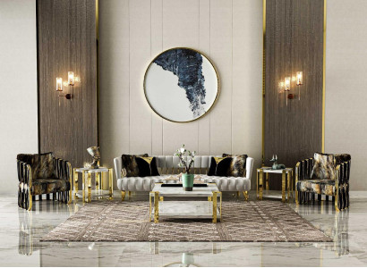 exclusive stainless steel sofa set 3 seater sofa x2 armchair elegant furniture designer couches