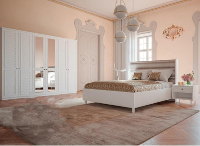 Bedroom Set Bed 2x Bedside tables Wardrobe 4-piece design luxury