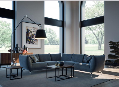 Corner sofa L-shape Textile Corner sofa Sofa Upholstery Premium Corner suite Couch