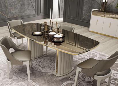 Luxury dining table with 4 chairs dining set glass table dining set modern 5 pieces
