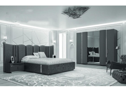 Bed 2x Bedside tables Wardrobe 4-piece Bedroom Set Modern Luxury new