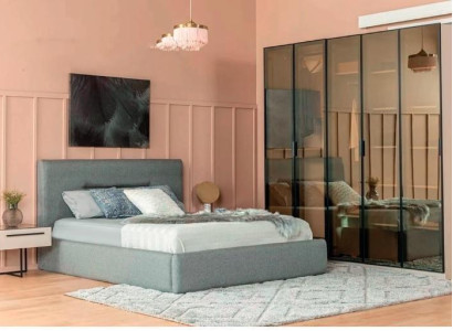 Bed Double bed Bed 2x Bedside tables Wood Design Bedroom 3-piece set