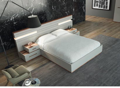 Stylish Bedroom Set Bed 2x Bedside tables luxurious Furniture Design Luxury 3-piece