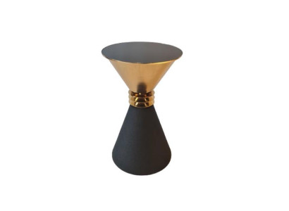 Designer round stainless steel side table with modern luxury glass top