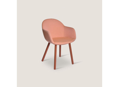 Light Orange Upholstered Chair with Wooden Feet Designer Chairs Dining room Furniture