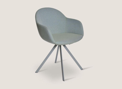 Gray upholstered chair luxury textile armchair dining room furniture style single seater