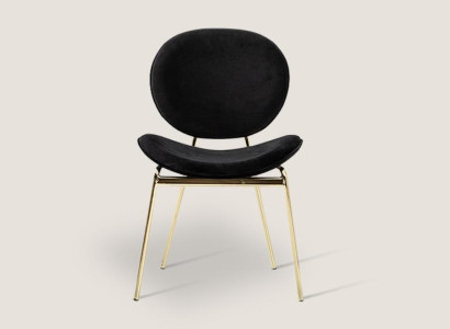 Black Designer Chair with Stainless Steel Feet Modern Dining Chairs