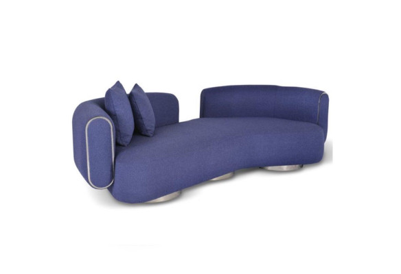 Blue three-seater luxury 3 seater couch modern seating furniture living room