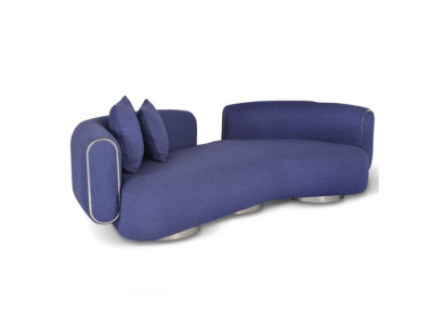 Blue three-seater luxury 3 seater couch modern seating furniture living room