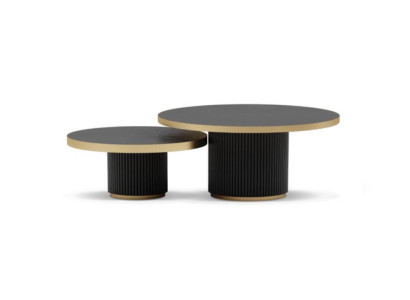 Designer Coffee table Set 2x Coffee tables Living room stainless steel Furniture Table