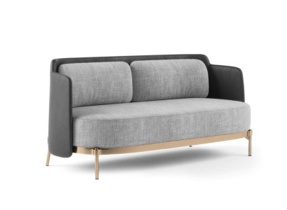 Designer Gray 2-Seater Luxury Living room Upholstery Couch Textile Furniture