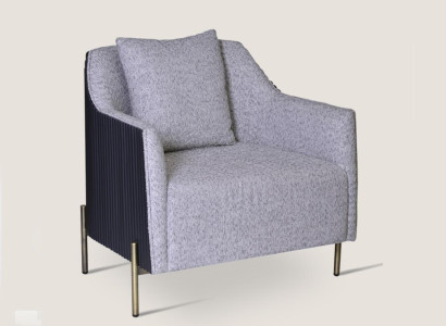Gray Single Seater Luxury Armchair Stainless Steel Feet Living Room Furniture Wooden Frame