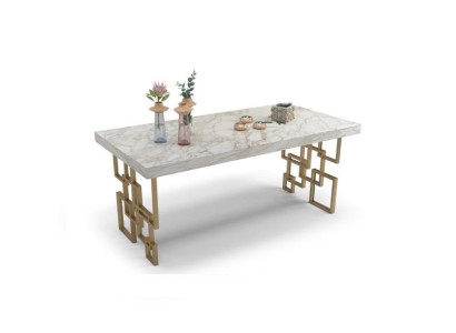 Designer White Dining table Dining room Furniture Elegant Marble Table Modern