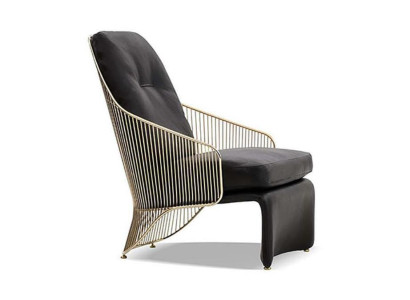 Designer Living room Armchair Black Single Seater Lounge Upholstery Furniture