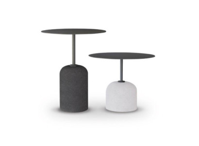 Black white Coffee table Suite Luxury 2x Round Designer Side tables Table