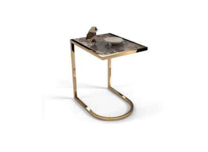 Luxury Side table Designer Living room table stainless steel with glass top