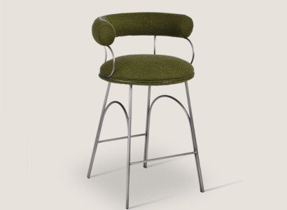 Olive Green Bar Stool Luxury Recliner Designer Armchair Upholstery Furniture