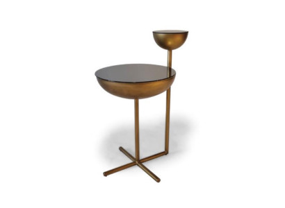 Modern side table with glass top designer round coffee table style